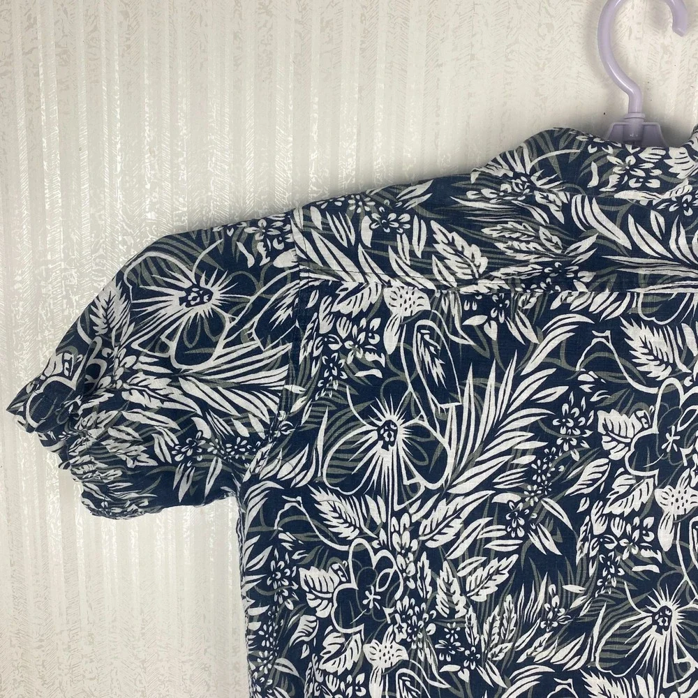 Jonathan Martin Mens‎ Blue Floral Hawaiian Casual Classic Preppy Shirt Size XL